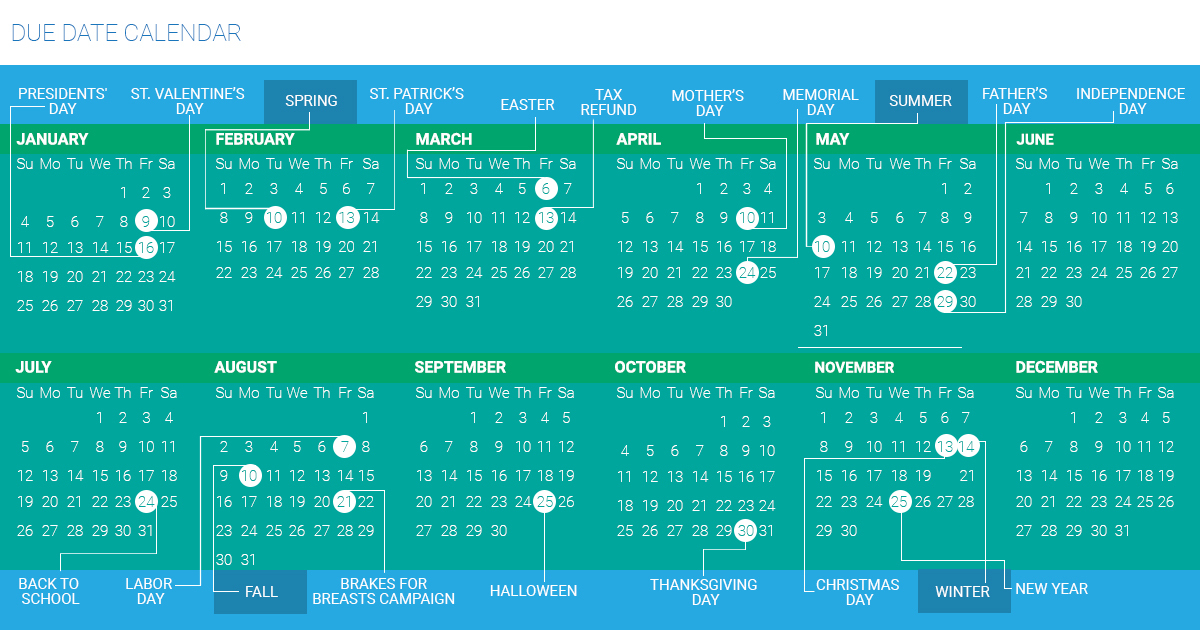 Due Date Calendar 2026